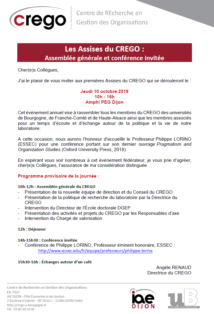 Programme Assises CREGO 2019